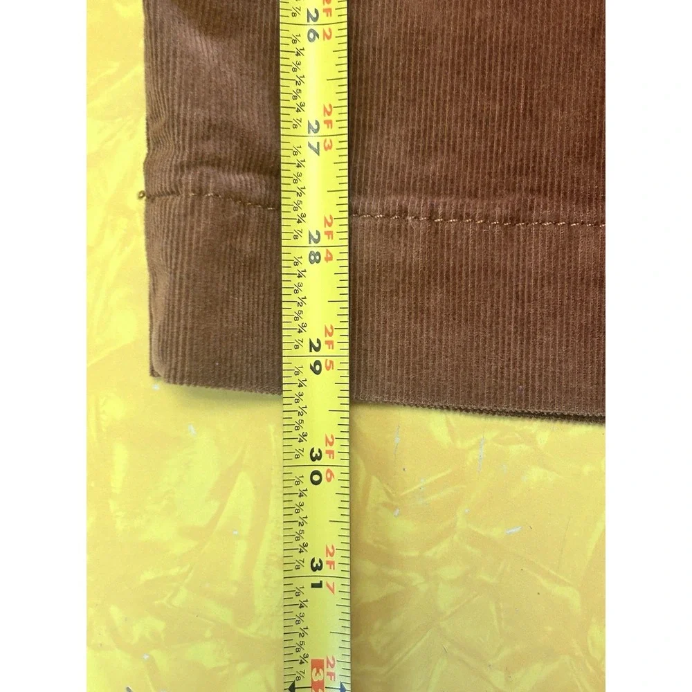 Loft Palmer Wide Leg Women's Pants Size 4 Tan Brown Corduroy High Rise Stretch - Picture 6 of 9